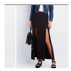 Charlotte Russe Skirt Double Slit Maxi Skirt